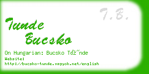 tunde bucsko business card